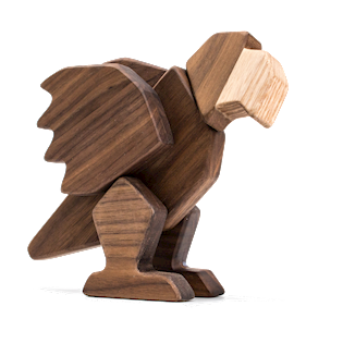 Fablewood Parrot - Queen of Heaven - wooden figure composed with magnets